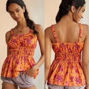 Anthropologie Roopa Pemmaraju Beaded Babydoll Tank sz M